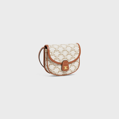 MINI BESACE IN TRIOMPHE CANVAS AND CALFSKIN WHITE - Image 2